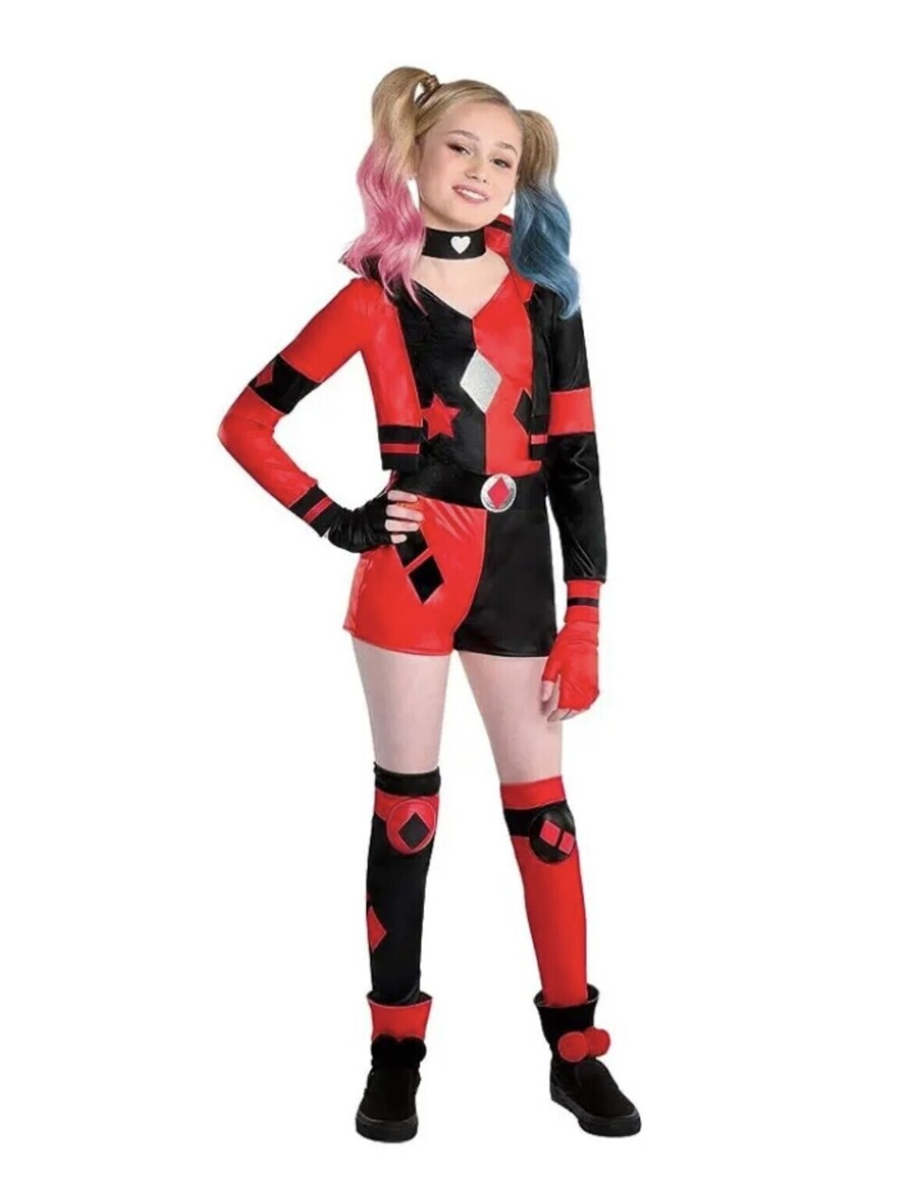 DC Harley Quinn kids halloween cosplay costume with accessories size M 8-10